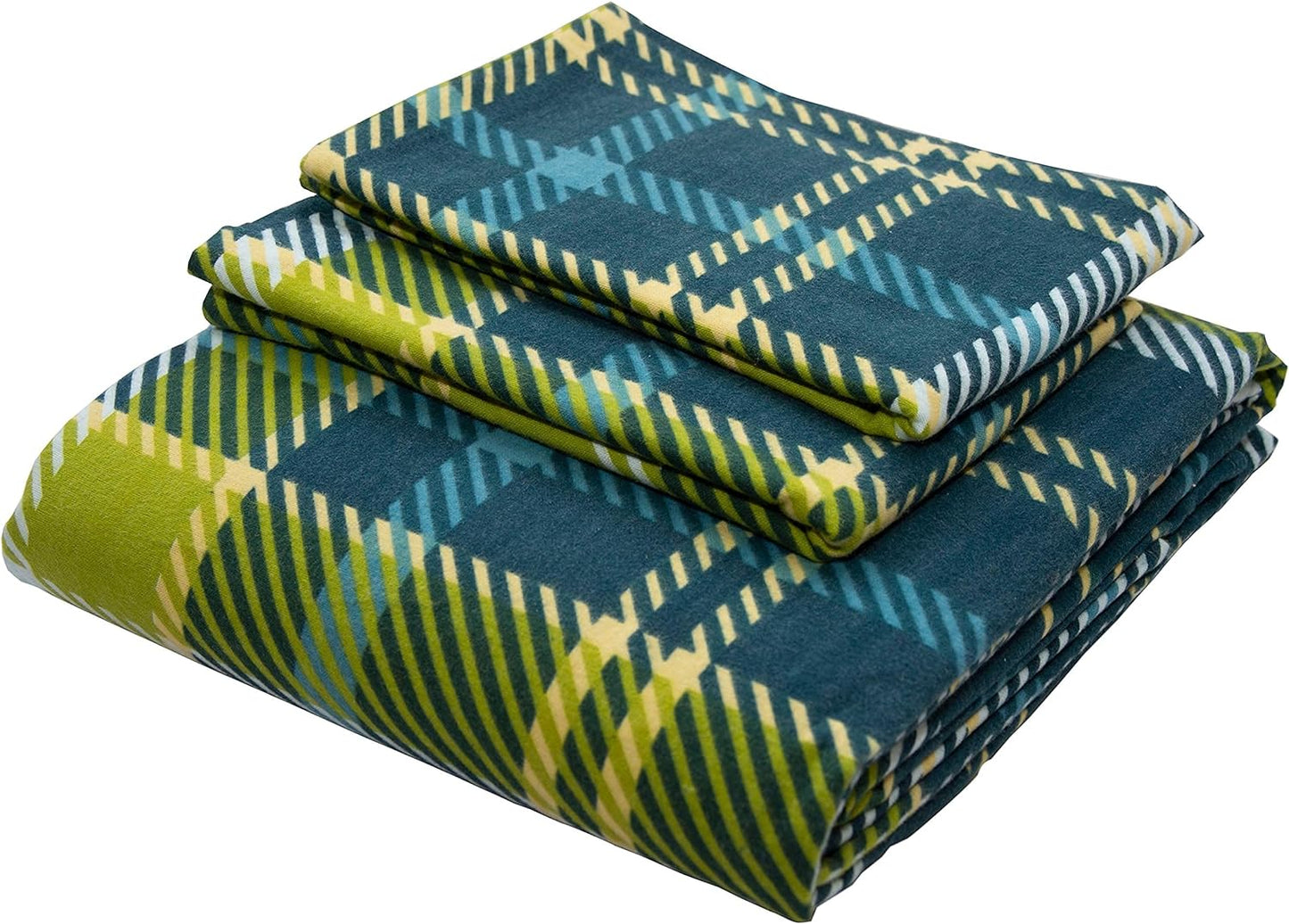 Friends at Home Juegos de funda nórdica de franela de algodón pesado de 180 gramos (verde, azul, azul marino, tamaño Queen) 