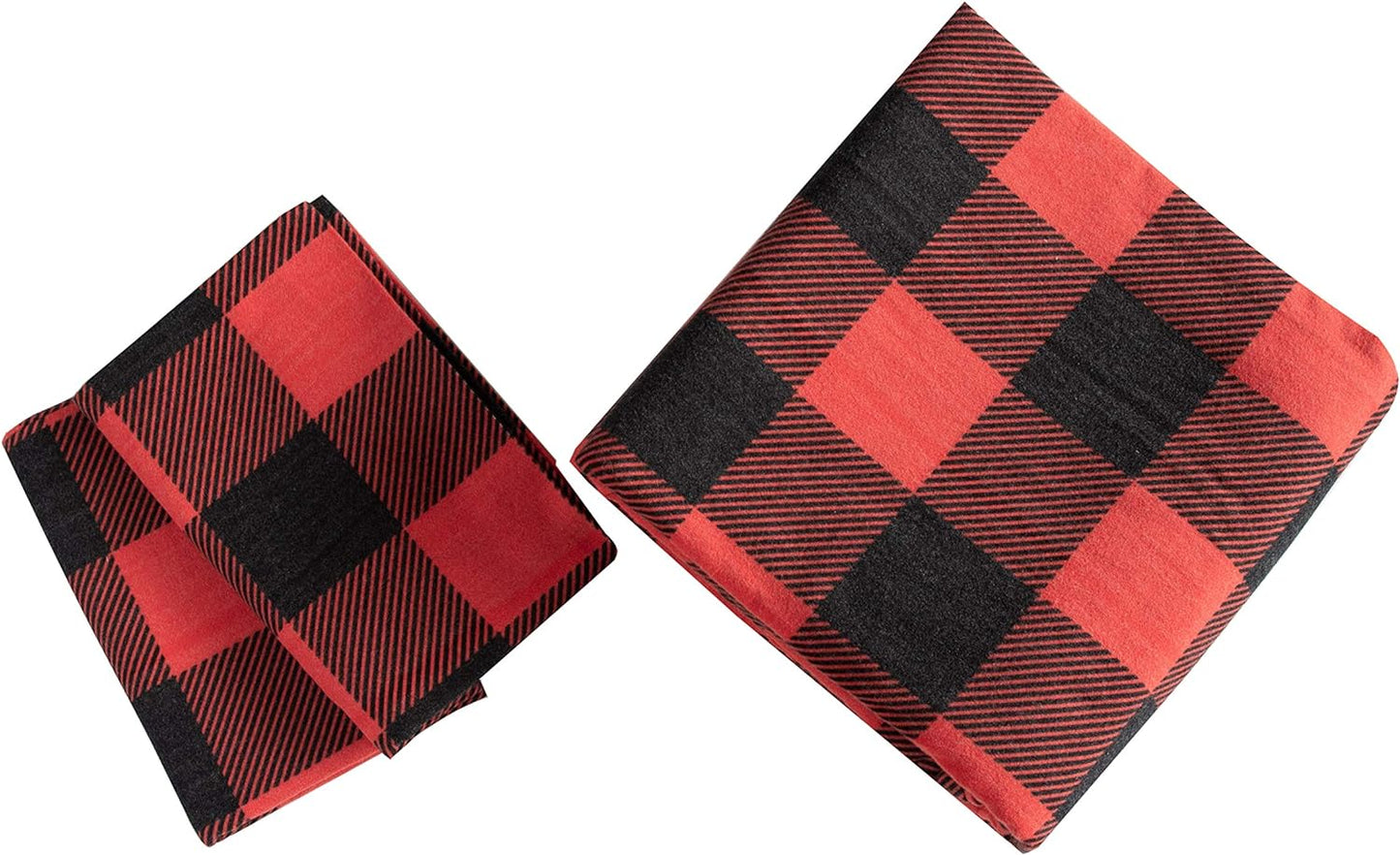 Friends at Home 180 Gram Cotton Heavyweight Flannel Duvet Cover Sets (Red, Black, Plaid, Queen)