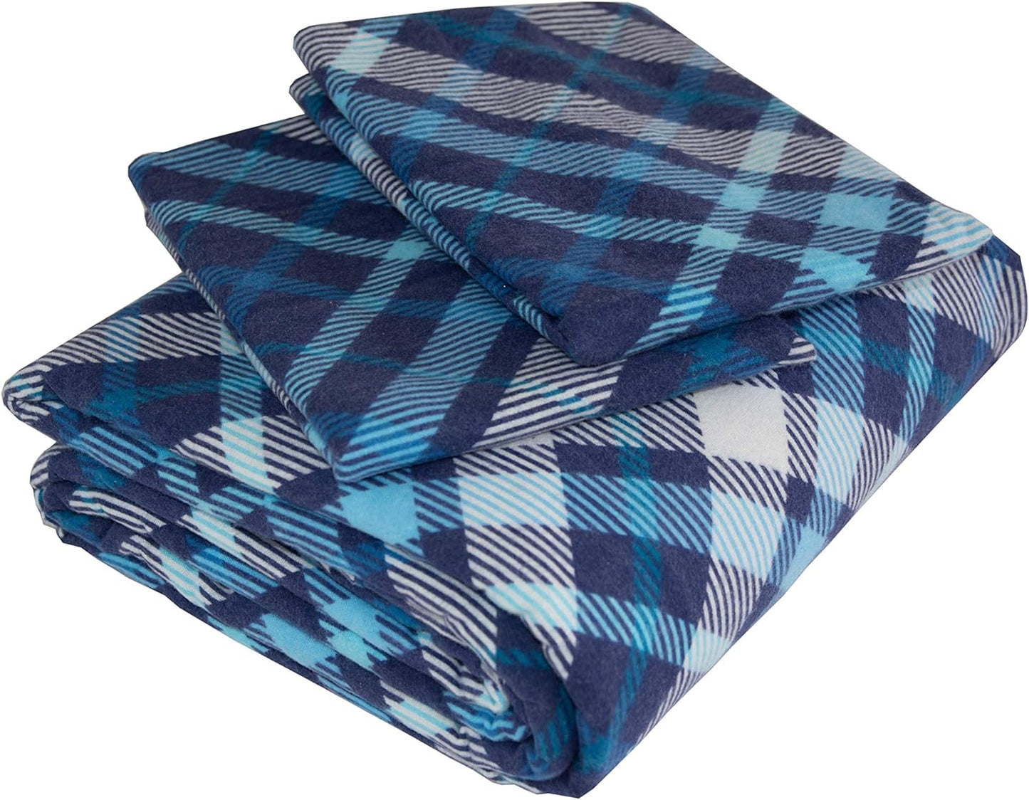 Friends at Home 180 Gram Cotton Heavyweight Flannel Duvet Cover Sets (Navy, Blue, Queen)