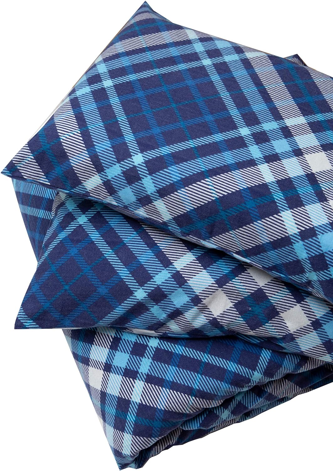 Friends at Home 180 Gram Cotton Heavyweight Flannel Duvet Cover Sets (Navy, Blue, Queen)